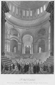 Mead Prints: St. Pauls Cathedral. Anniversary Meeting of the Children of the Charity Schools of London