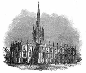 Calcutta Collection: St. Pauls Cathedral, Calcutta, 1845. Creator: Josiah Wood Whymper