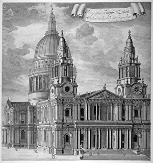 Pauls Cathedral Prints: St Pauls Cathedral, City of London, c1715. Artist