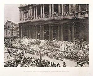 Diamond Jubilee Prints: St Pauls Cathedral during the Diamond Jubilee thanksgiving service for Queen Victoria
