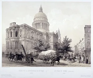 Emergency Prints: St Pauls Cathedral, London, c1855. Artist: Jules Louis Arnout