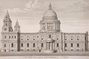 Parr Prints: St Pauls Cathedral (new) exterior, c1750. Artist: Nathaniel Parr