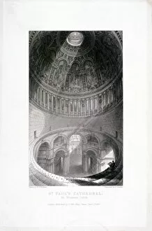 Challis Collection: St Pauls Cathedral (new) interior, London, 1837. Artist: E Challis