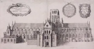 St Pauls Cathedral (old), London, 1656. Artist: Wenceslaus Hollar