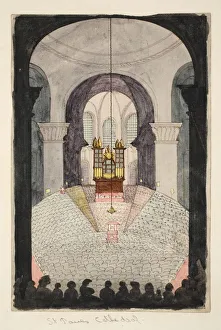 Church Service Gallery: St Pauls Cathedral, (watercolour on paper)