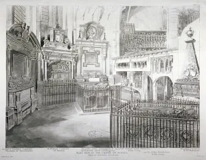 St Pauls Chapel Prints: St Pauls Chapel, Westminster Abbey, London, 1812. Artist: J Bluck