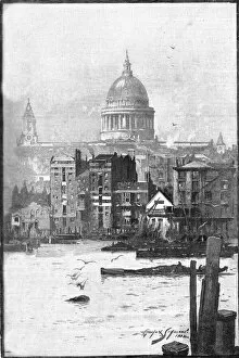Dome Collection: St Pauls from the River, 1886. Creator: Unknown