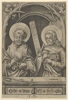 Apostles Prints: St. Peter and St. Andrew, from The Apostles. Creator: Israhel van Meckenem