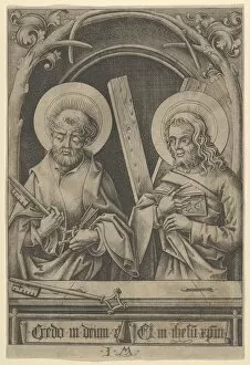 Simon Collection: St. Peter and St. Andrew, from The Apostles. Creator: Israhel van Meckenem