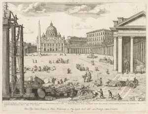 Lievin Cruyl Flemish Prints: St. Peters Basilica from Prospectus Locurum Urbis Romae Insign[ium], 1666