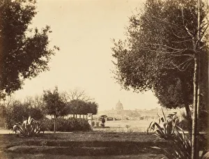 St. Peters from the Pincian Hill, 1853-56. Creator: Possibly by Jane Martha St. John