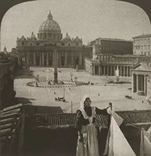 Stereocard Collection: St. Peters and the Vatican, 1905. Creator: Works and Sun Sculpture Studios