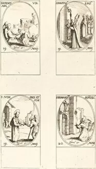 Bernardino San Collection: St. Potentiana; St. Dunstan; St. Yvo; St. Bernardinus of Siena. Creator: Jacques Callot