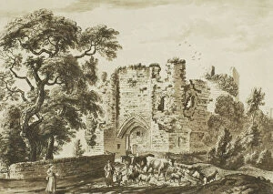 St. Quintin's Castle near Cowbridge in Glamorgan Shire, 1773-75. Creator: Paul Sandby
