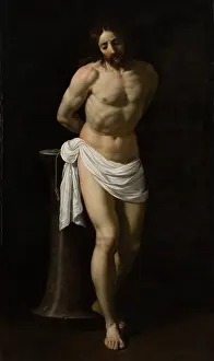 Black Background Prints: St Sebastian at the Column, c1475-1500. Creator: Antonio de Saliba
