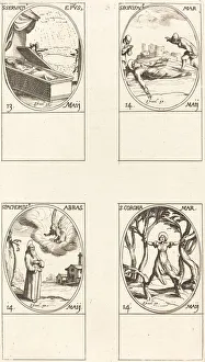 Martyrs Prints: St. Servatius; St. Boniface; St. Pachomius; St. Corona. Creator: Jacques Callot