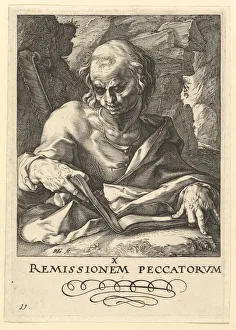 Goltzius Prints: St. Simon, from Christ, the Apostles and St. Paul with the Creed, ca. 1589