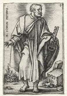 1500 1550 Prints: St. Simon Peter, 1545-1546. Creator: Hans Sebald Beham (German, 1500-1550)