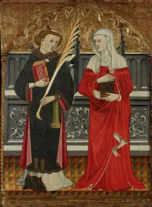 Palm Leaf Prints: St Stephen and St Mary Magdalene, about 1410. Creator: Pere Vall