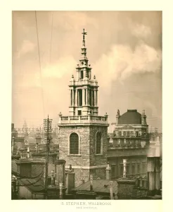 St Stephen Prints: St Stephen Walbrook, The Steeple, mid-late 19th century. Creator: Unknown