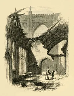 Religious Tract Prints: St. Stephens Chapel. - Interior after the Fire, 1881. Creator: Unknown