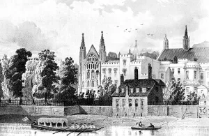 Oarsman Prints: St Stephens Chapel and the Speakers House, Westminster, London, 1834 (c1905)