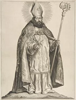 Bishops Mitre Collection: St. Swithbert, 1650. Creator: Cornelis de Visscher