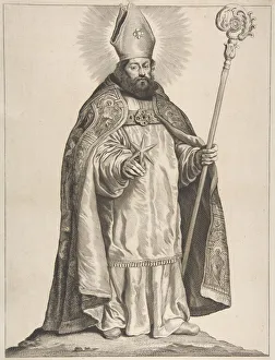Bishops Mitre Collection: St. Swithbert, 1650. Creator: Cornelis de Visscher