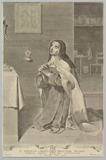 Supplication Gallery: St. Theresa Kneeling in Prayer, 1661. Creator: Claude Mellan