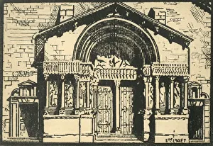 Fernand Prints: St-Trophime - Le Portail - The Portal of the Church of St-Trophime
