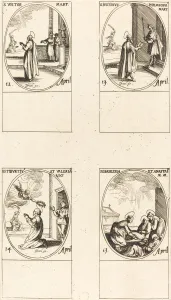 Martyrs Prints: St. Victor; St. Justinus; Sts. Tiburtius and Valerianus; Sts. Basilissa and Anastasia
