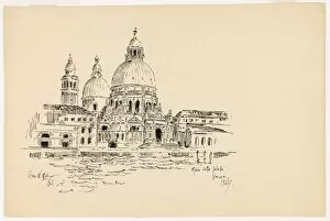 Dome Collection: Sta. Maria della Salute, Venice, Italy, Travel Sketch, 1891