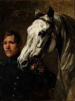 Bridle Prints: Stable Boy Holding the Horse by the Bridle, between 1842-1845. Creator: Piotr Michalowski