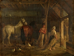 Stable Prints: Stable Interior, 1865. Creator: Jean Louis Van Kuyck