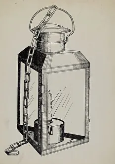 Huston Florence Prints: Stable Lantern, c. 1936. Creator: Florence Huston