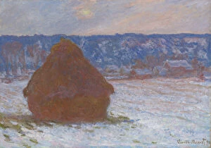Monet Claude Gallery: Stack of Wheat (Snow Effect, Overcast Day), 1890 / 91. Creator: Claude Monet