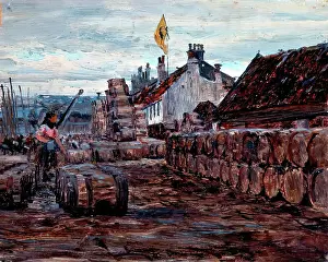 Aberdeen Art Gallery Museums Prints: Stacking Salt Herring Barrels, Possibly Portsoy