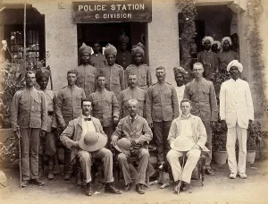 Epidemic Prints: Staff from the Rambagh section of the Karachi Plague Committee
