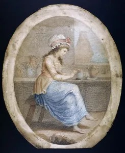 Decorating Prints: The Staffordshire Girl, late 18th-early 19th century. Artist: WN Gardner