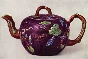 Cecilia Collection: Staffordshire teapot decorated with applied reliefs, c1755, (1944). Creator: Unknown