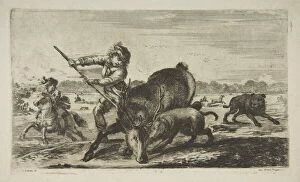 Stag Gallery: Stag at bay, from Animal hunts (Chasses àdifférents animaux), ca. 1654