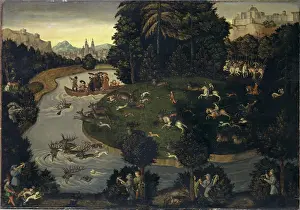 Hiding Prints: Stag Hunt, (1506), 1600. Creator: Unknown
