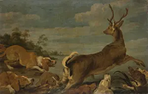 Scary Prints: Stag Hunt, c1653-c1675, (c1653-c1678). Creator: Paul de Vos