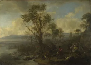 Hunt Bag Prints: A Stag Hunt, ca 1665. Artist: Wouwerman, Philips (1619-1668)