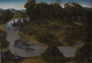 Stag Hunt with the Elector Frederick the Wise, after 1529. Artist: Cranach, Lucas, the Elder (1472-1553) Stag Hunt with the Elector Frederick the Wise, after 1529. Artist: Cranach, Lucas, the Elder (1472-1553)