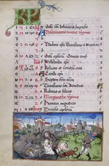 Biting Prints: Stag hunting with horse and hounds, c1500-c1510. Creator: Unknown
