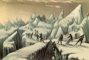 Ascending Gallery: Stage in the ascent of Mont Blanc, c1853, (1946). Creator: George Baxter