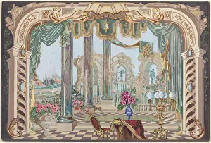 Harnly Perkins Prints: Stage Backdrop, 1935 / 1942. Creator: Perkins Harnly