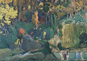 Scenic Painting Collection: Stage design for the ballet The Afternoon of a Faun by C. Debussy, 1912