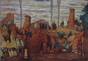 Stage design for the ballet Helene de Sparte by E. Verhaeren and D. de Severac, 1912. Artist: Bakst, Leon (1866-1924)